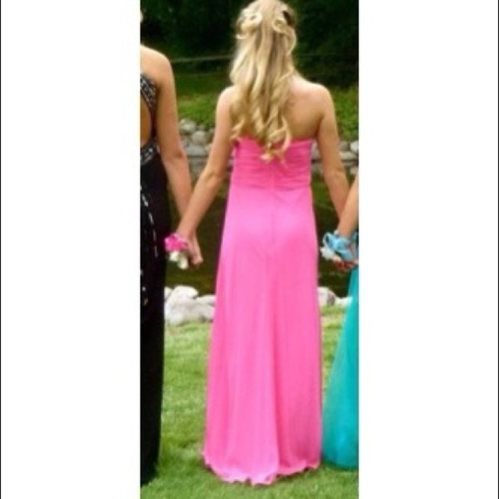 Cache Pink Ruffled Strapless Prom Dress - Picture 6 of 6